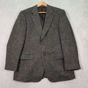 Vintage Bernhard Altmann Blazer Jacket Mens 40R Gray Tweed Lambswool  Preppy EUC